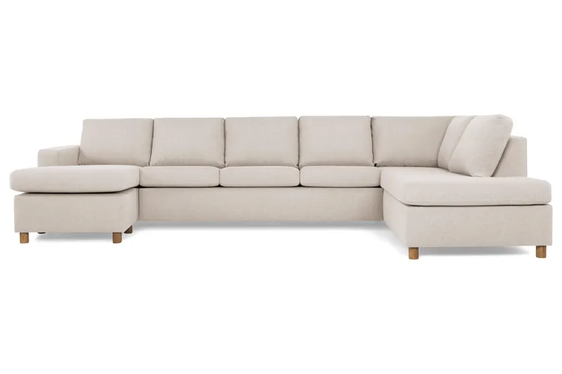 Crazy 5-personers Højrevendt U-formet X-Large Sofa med Chaiselong i Stof - Beige - Møbler - Sofaer - U Sofa