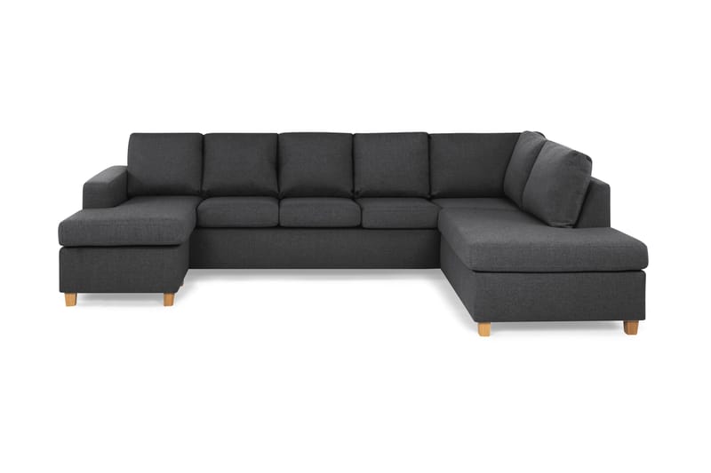 Crazy 5-personers Højrevendt U-formet X-Large Sofa med Chaiselong i Stof, Mørkegrå