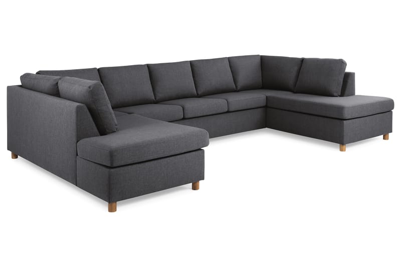 Crazy 5-personers U-formet Sofa med dobbeltchaiselong i Stof - Mørkegrå - Møbler - Sofaer - U Sofa