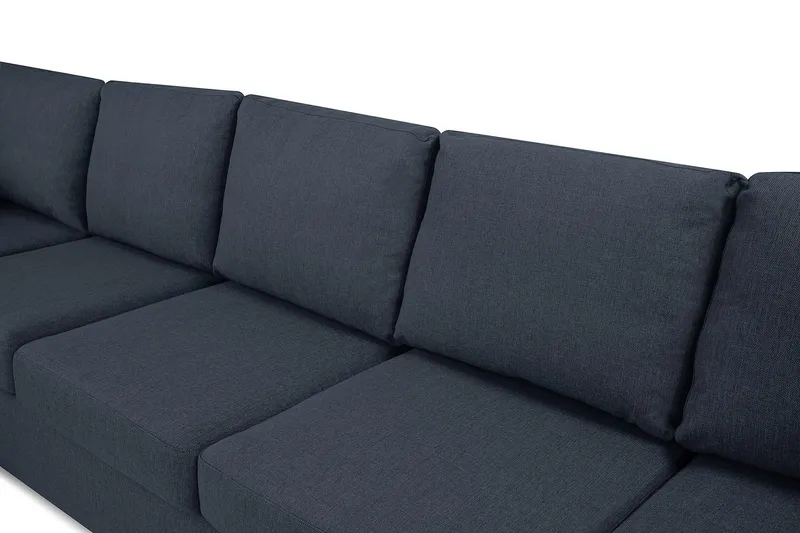 Crazy 5-personers Venstrevendt U-formet X-Large Sofa med Chaiselong i Stof - Blå - Møbler - Sofaer - U Sofa