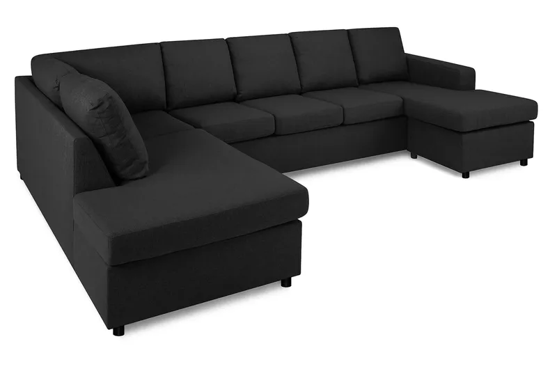 Crazy 5-personers Venstrevendt U-formet Sofa med Chaiselong i Stof - Antracit - Møbler - Sofaer - U Sofa