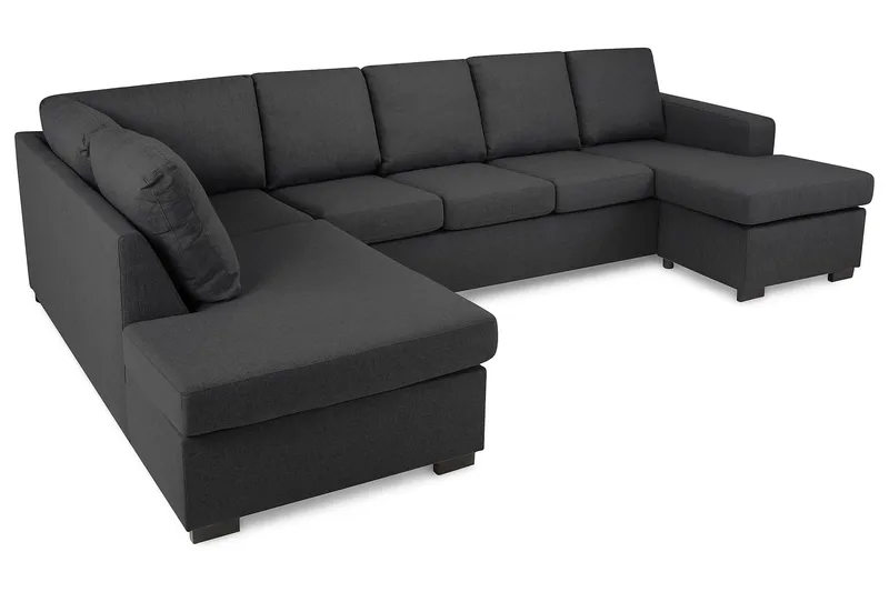 Crazy 5-personers Venstrevendt U-formet Sofa med Chaiselong i Stof - Mørkegrå - Møbler - Sofaer - U Sofa