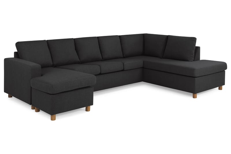 Crazy 5-personers Højrevendt U-formet X-Large Sofa med Chaiselong i Stof - Antracit - Møbler - Sofaer - U Sofa