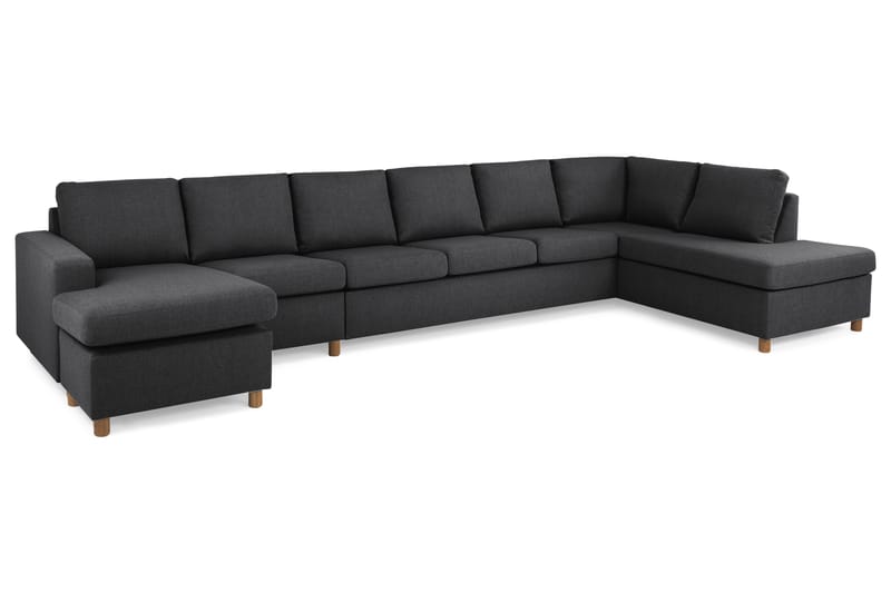 Crazy 6-personers Højrevendt U-formet XX-Large Sofa med Chaiselong i Stof - Mørkegrå - Møbler - Sofaer - U Sofa
