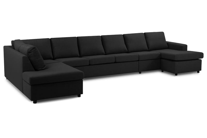 Crazy 6-personers Venstrevendt U-formet XX-Large Sofa med Divan og Chaiselong i Stof - Antracit - Møbler - Sofaer - U Sofa