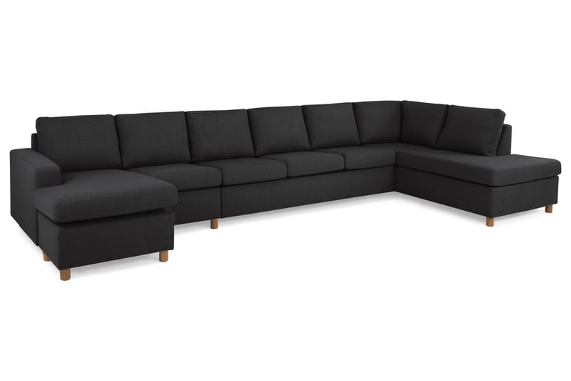 Crazy 6-personers Højrevendt U-formet XX-Large Sofa med Chaiselong i Stof - Antracit - Møbler - Sofaer - U Sofa