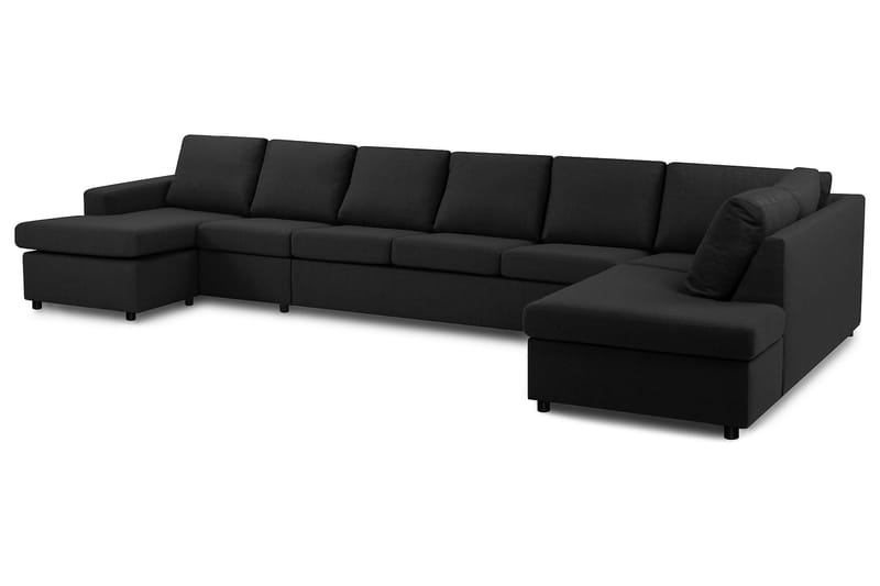 Crazy 6-personers Højrevendt U-formet XX-Large Sofa med Chaiselong i Stof - Antracit - Møbler - Sofaer - U Sofa