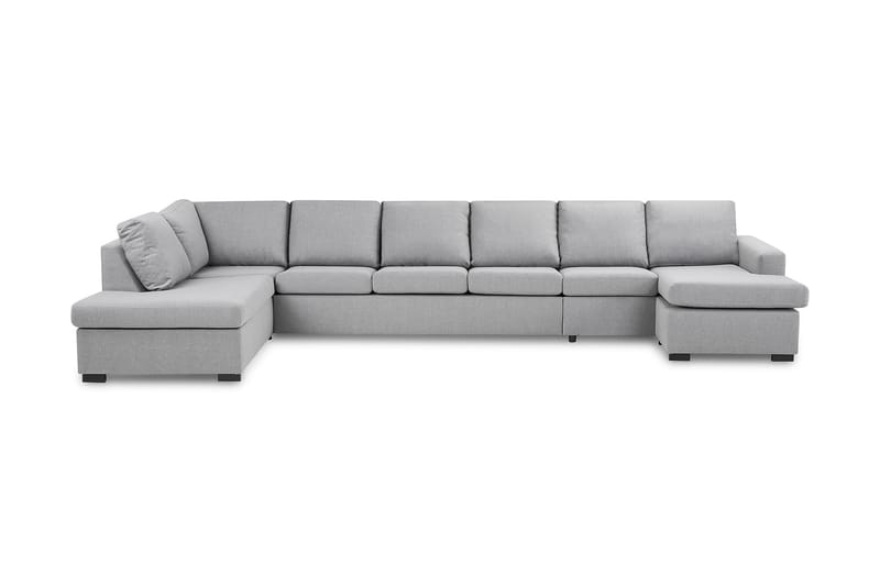 Crazy 6-personers Venstrevendt U-formet XX-Large Sofa med Divan og Chaiselong i Stof - Grå - Møbler - Sofaer - U Sofa