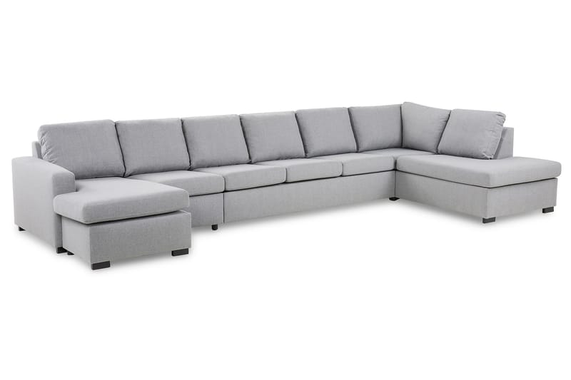 Crazy 6-personers Højrevendt U-formet XX-Large Sofa med Chaiselong i Stof - Grå - Møbler - Sofaer - U Sofa