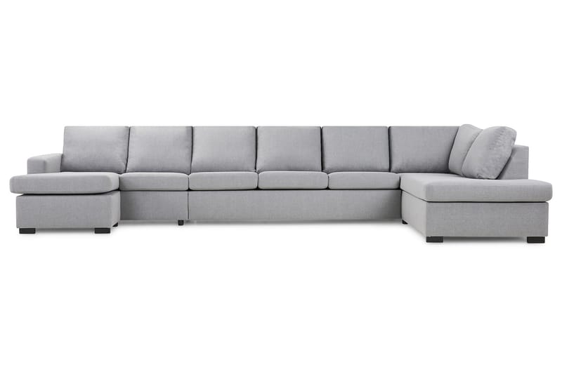 Crazy 6-personers Højrevendt U-formet XX-Large Sofa med Chaiselong i Stof - Grå - Møbler - Sofaer - U Sofa