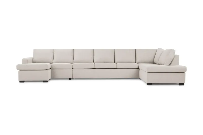 Crazy 6-personers Højrevendt U-formet XX-Large Sofa med Chaiselong i Stof - Beige - Møbler - Sofaer - U Sofa