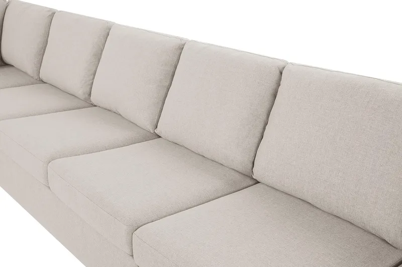 Crazy 6-personers Venstrevendt U-formet XX-Large Sofa med Divan og Chaiselong i Stof - Beige - Møbler - Sofaer - U Sofa