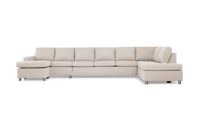Crazy 6-personers Højrevendt U-formet XX-Large Sofa med Chaiselong i Stof - Beige - Møbler - Sofaer - U Sofa