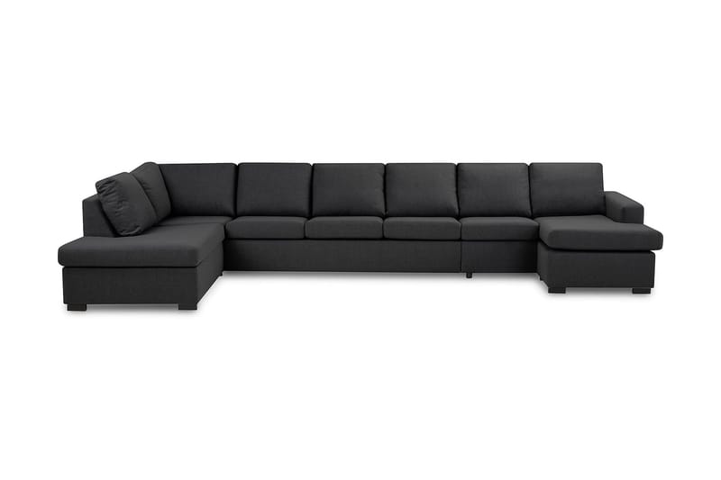 Crazy 6-personers Venstrevendt U-formet XX-Large Sofa med Divan og Chaiselong i Stof - Mørkegrå - Møbler - Sofaer - U Sofa