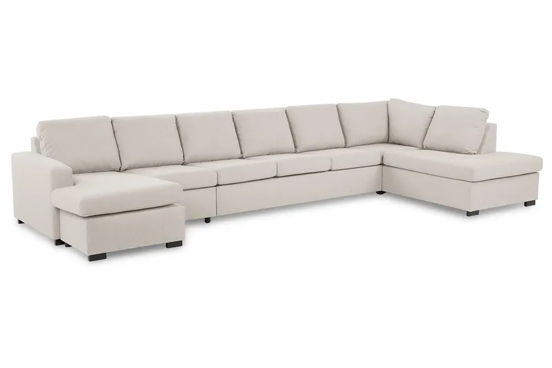 Crazy 6-personers Højrevendt U-formet XX-Large Sofa med Chaiselong i Stof - Beige - Møbler - Sofaer - U Sofa