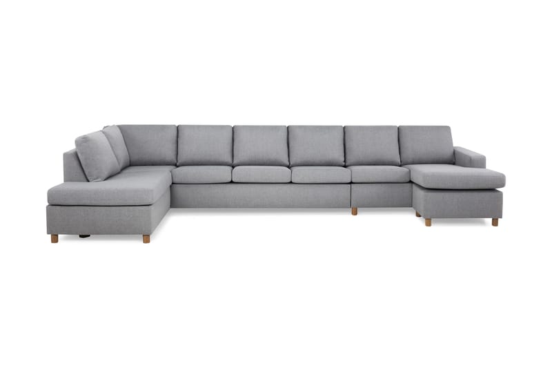 Crazy 6-personers Venstrevendt U-formet XX-Large Sofa med Divan og Chaiselong i Stof - Grå - Møbler - Sofaer - U Sofa