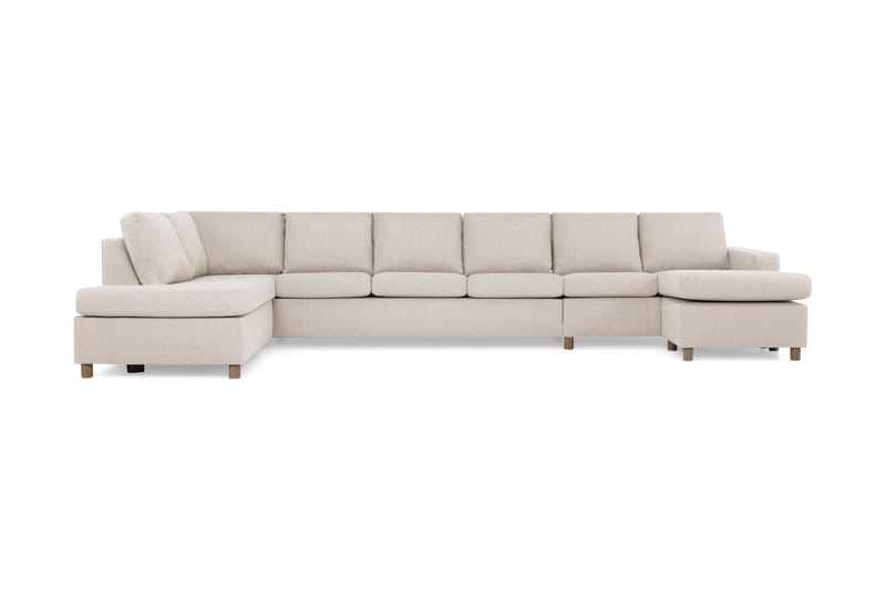 Crazy 6-personers Venstrevendt U-formet XX-Large Sofa med Divan og Chaiselong i Stof - Beige - Møbler - Sofaer - U Sofa