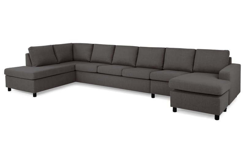 Crazy 6-personers Venstrevendt U-formet XX-Large Sofa med Divan og Chaiselong i Stof - Mørkegrå - Møbler - Sofaer - U Sofa