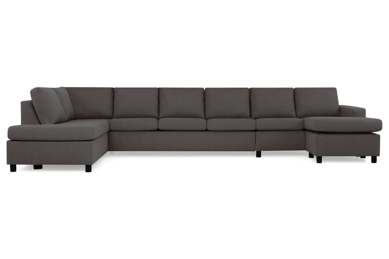 Crazy 6-personers Venstrevendt U-formet XX-Large Sofa med Divan og Chaiselong i Stof - Mørkegrå - Møbler - Sofaer - U Sofa