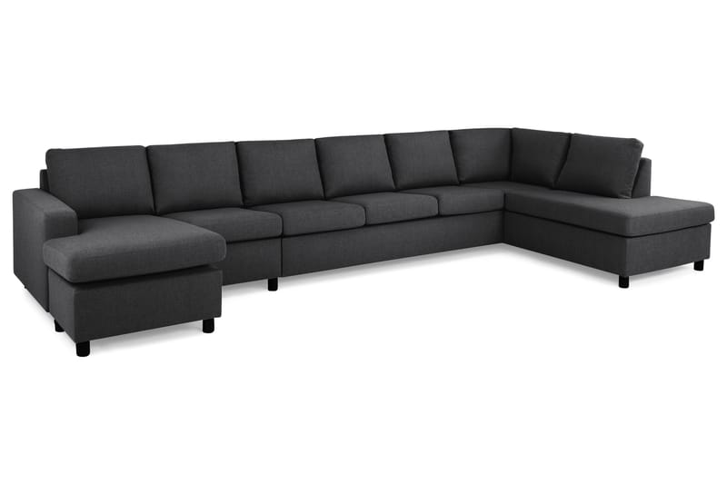 Crazy 6-personers Højrevendt U-formet XX-Large Sofa med Chaiselong i Stof - Mørkegrå - Møbler - Sofaer - U Sofa