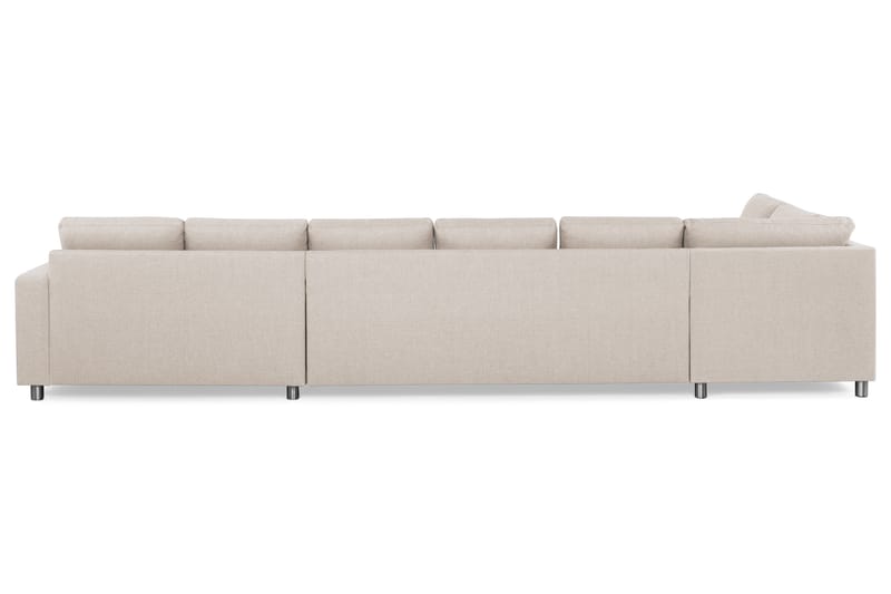 Crazy 6-personers Venstrevendt U-formet XX-Large Sofa med Divan og Chaiselong i Stof - Beige - Møbler - Sofaer - U Sofa
