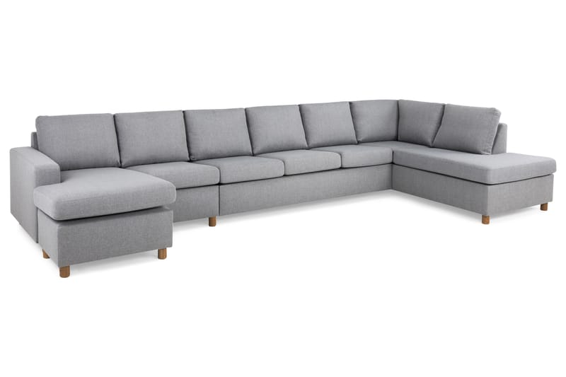 Crazy 6-personers Højrevendt U-formet XX-Large Sofa med Chaiselong i Stof - Grå - Møbler - Sofaer - U Sofa