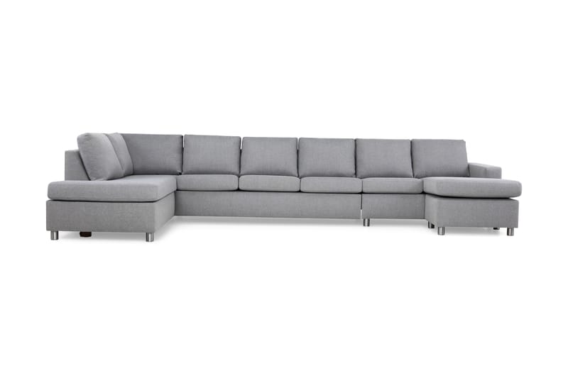 Crazy 6-personers Venstrevendt U-formet XX-Large Sofa med Divan og Chaiselong i Stof - Grå - Møbler - Sofaer - U Sofa