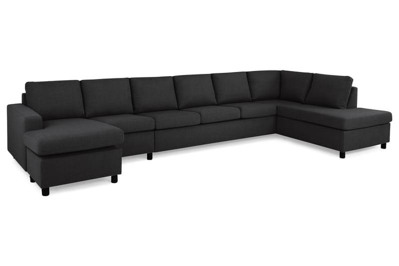Crazy 6-personers Højrevendt U-formet XX-Large Sofa med Chaiselong i Stof - Antracit - Møbler - Sofaer - U Sofa