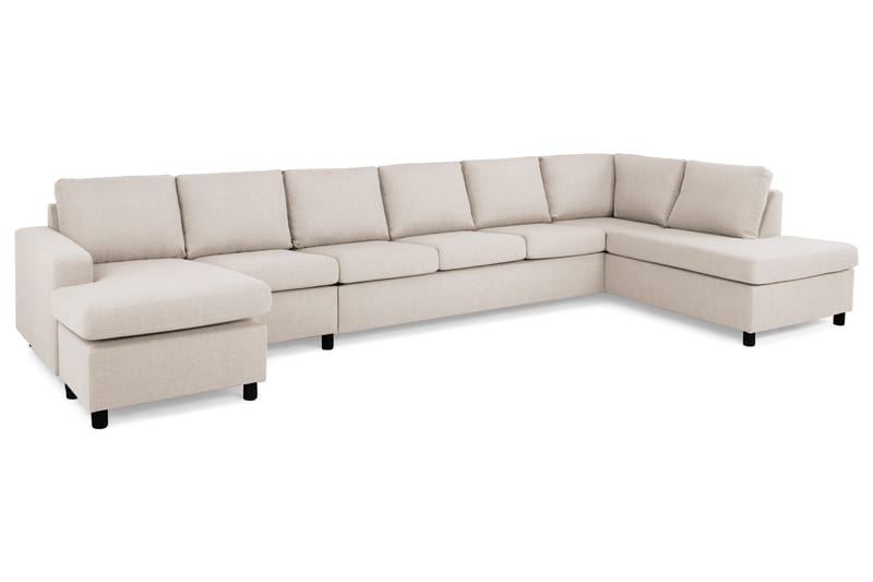 Crazy 6-personers Højrevendt U-formet XX-Large Sofa med Chaiselong i Stof - Beige - Møbler - Sofaer - U Sofa