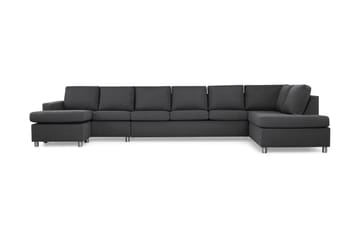 Crazy 6-personers Højrevendt U-formet XX-Large Sofa med Chaiselong i Stof