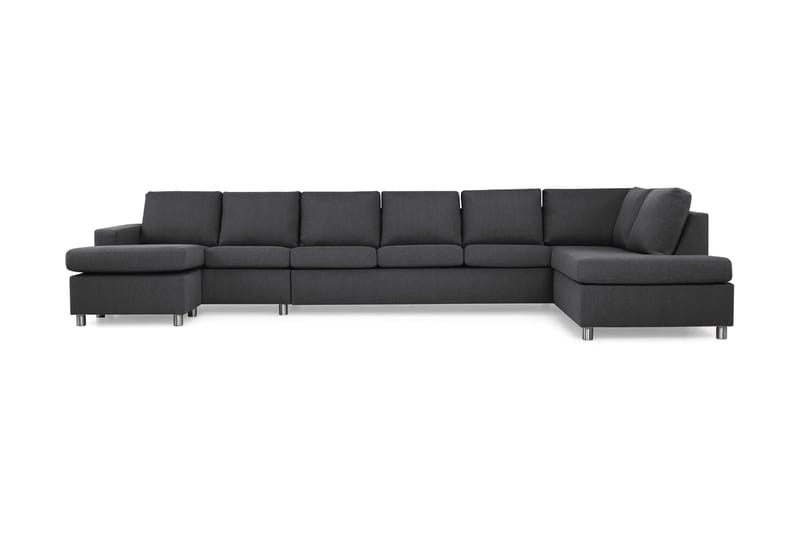 Crazy 6-personers Højrevendt U-formet XX-Large Sofa med Chaiselong i Stof - Mørkegrå - Møbler - Sofaer - U Sofa