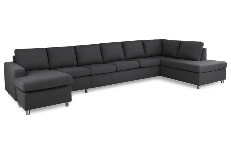 Crazy 6-personers Højrevendt U-formet XX-Large Sofa med Chaiselong i Stof - Mørkegrå - Møbler - Sofaer - U Sofa