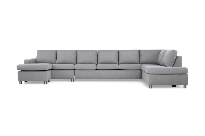 Crazy 6-personers Højrevendt U-formet XX-Large Sofa med Chaiselong i Stof - Grå - Møbler - Sofaer - U Sofa
