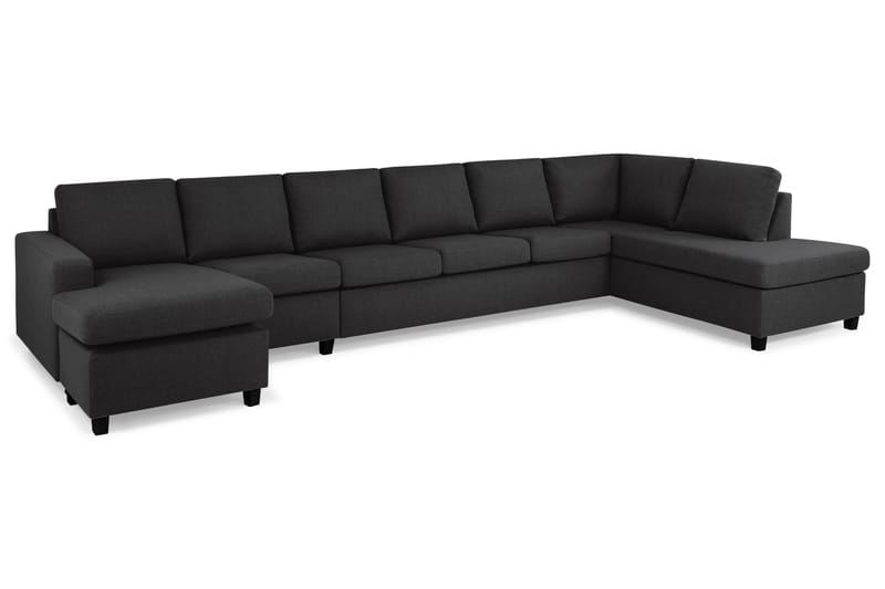 Crazy 6-personers Højrevendt U-formet XX-Large Sofa med Chaiselong i Stof - Antracit - Møbler - Sofaer - U Sofa