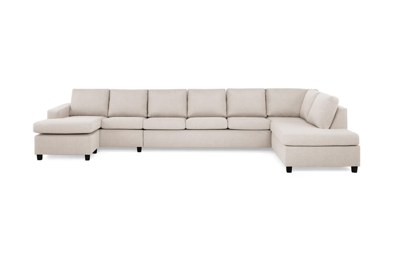 Crazy 6-personers Højrevendt U-formet XX-Large Sofa med Chaiselong i Stof - Beige - Møbler - Sofaer - U Sofa