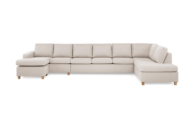 Crazy 6-personers Højrevendt U-formet XX-Large Sofa med Chaiselong i Stof - Beige - Møbler - Sofaer - U Sofa
