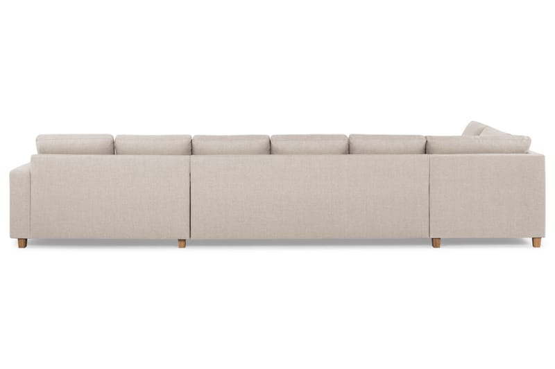 Crazy 6-personers Venstrevendt U-formet XX-Large Sofa med Divan og Chaiselong i Stof - Beige - Møbler - Sofaer - U Sofa