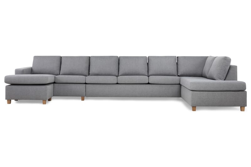 Crazy 6-personers Højrevendt U-formet XX-Large Sofa med Chaiselong i Stof - Grå - Møbler - Sofaer - U Sofa