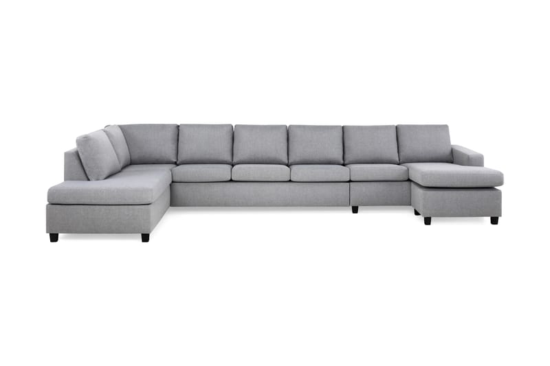Crazy 6-personers Venstrevendt U-formet XX-Large Sofa med Divan og Chaiselong i Stof - Grå - Møbler - Sofaer - U Sofa