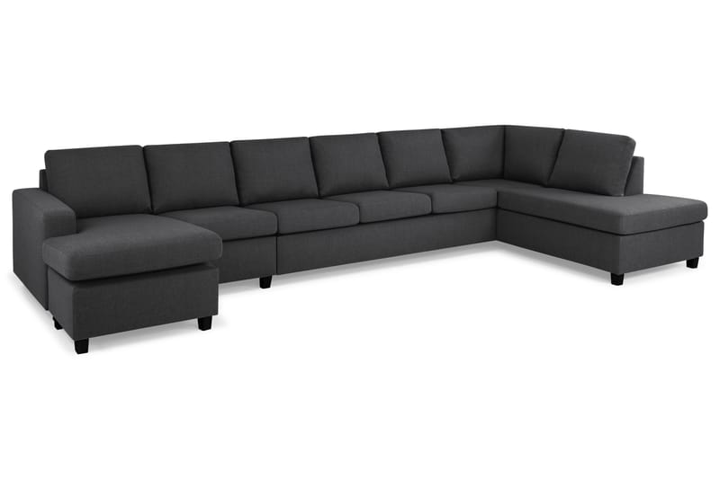 Crazy 6-personers Højrevendt U-formet XX-Large Sofa med Chaiselong i Stof - Mørkegrå - Møbler - Sofaer - U Sofa