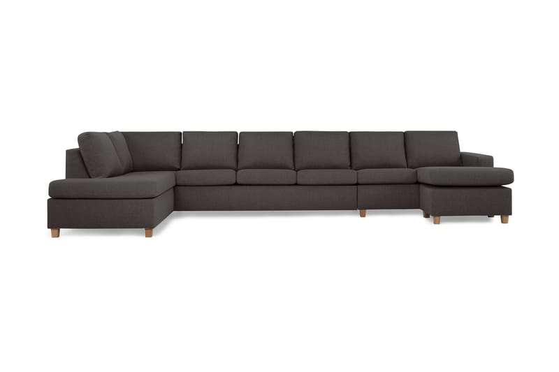Crazy 6-personers Venstrevendt U-formet XX-Large Sofa med Divan og Chaiselong i Stof - Mørkegrå - Møbler - Sofaer - U Sofa