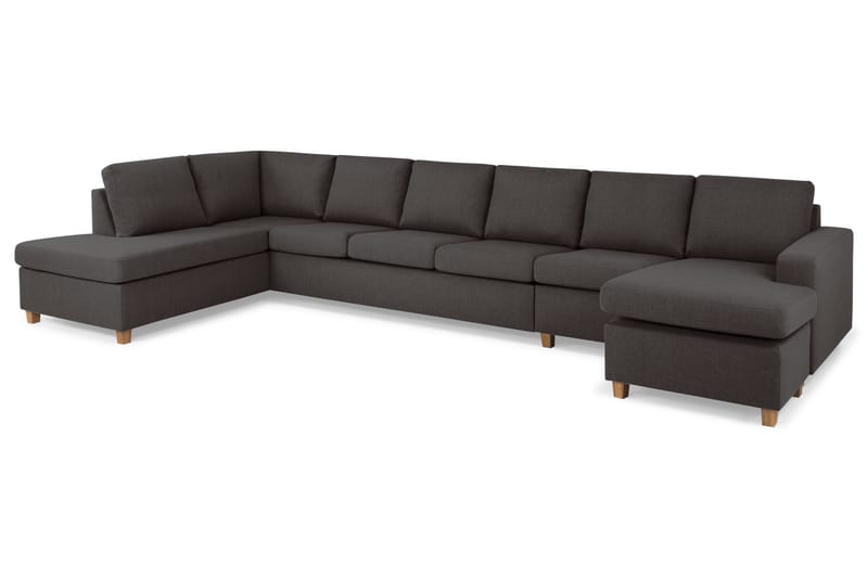 Crazy 6-personers Venstrevendt U-formet XX-Large Sofa med Divan og Chaiselong i Stof - Mørkegrå - Møbler - Sofaer - U Sofa