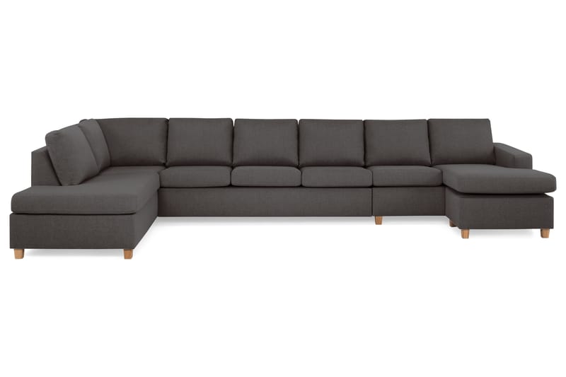 Crazy 6-personers Venstrevendt U-formet XX-Large Sofa med Divan og Chaiselong i Stof - Mørkegrå - Møbler - Sofaer - U Sofa