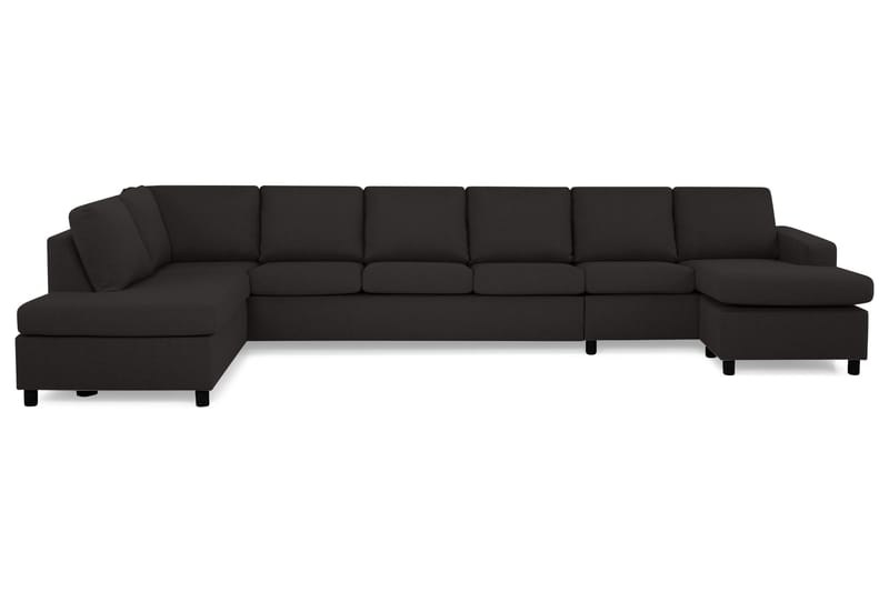 Crazy 6-personers Venstrevendt U-formet XX-Large Sofa med Divan og Chaiselong i Stof - Antracit - Møbler - Sofaer - U Sofa