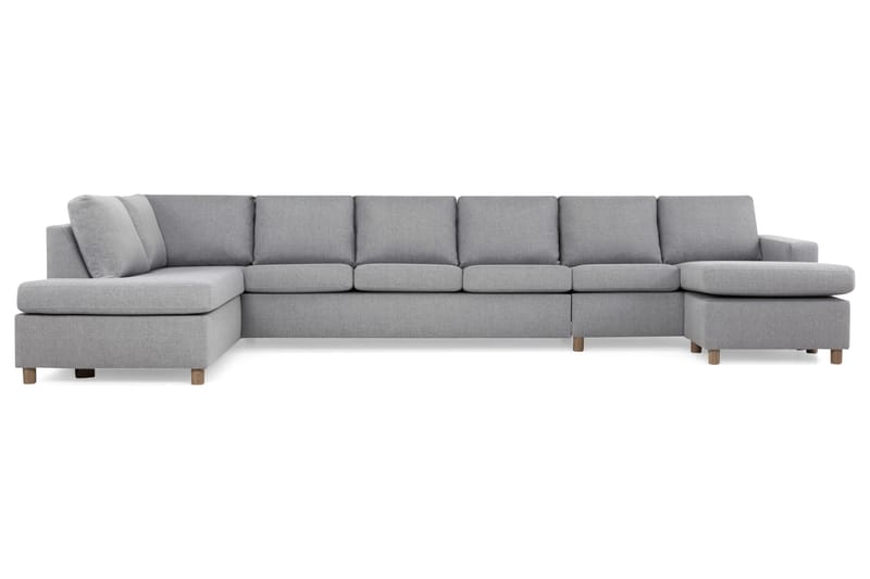 Crazy 6-personers Venstrevendt U-formet XX-Large Sofa med Divan og Chaiselong i Stof - Grå - Møbler - Sofaer - U Sofa