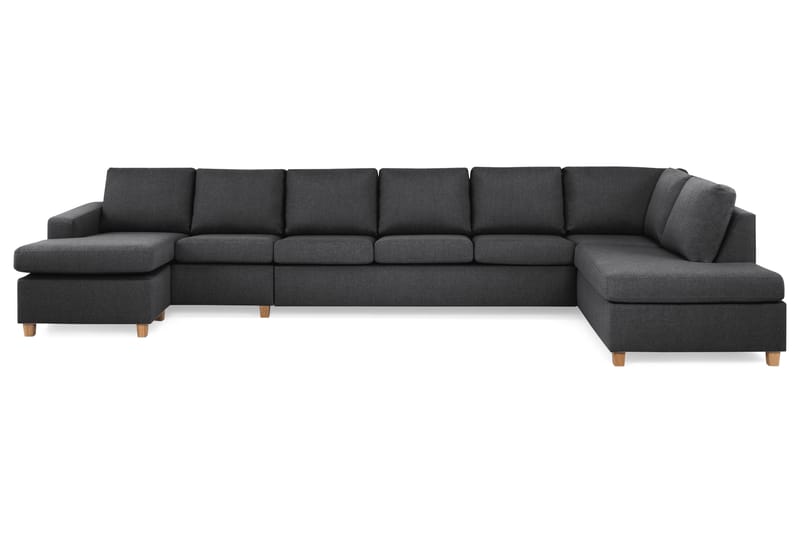 Crazy 6-personers Højrevendt U-formet XX-Large Sofa med Chaiselong i Stof - Mørkegrå - Møbler - Sofaer - U Sofa