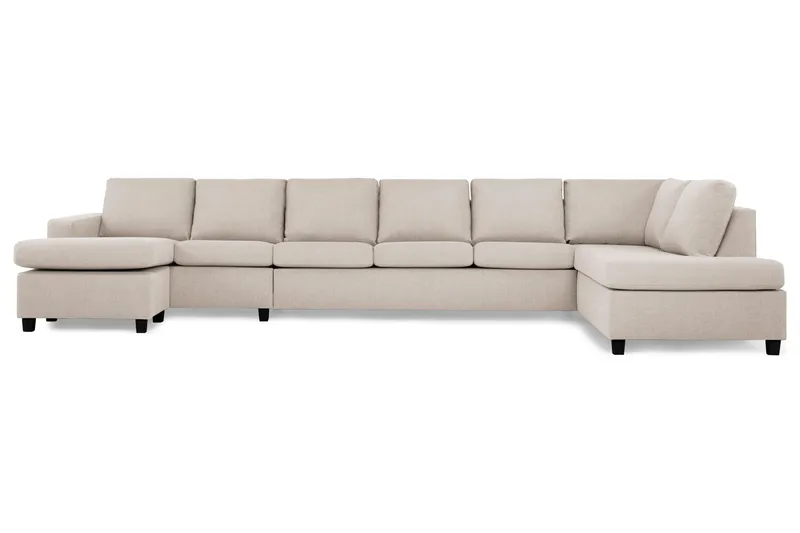 Crazy 6-personers Højrevendt U-formet XX-Large Sofa med Chaiselong i Stof - Beige - Møbler - Sofaer - U Sofa