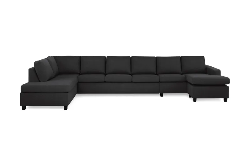 Crazy 6-personers Venstrevendt U-formet XX-Large Sofa med Divan og Chaiselong i Stof - Antracit - Møbler - Sofaer - U Sofa