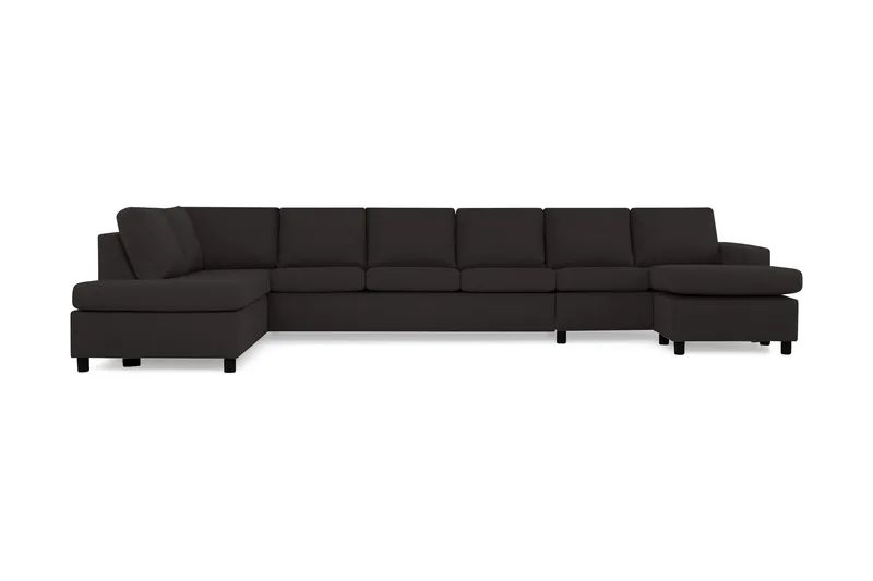 Crazy 6-personers Venstrevendt U-formet XX-Large Sofa med Divan og Chaiselong i Stof - Antracit - Møbler - Sofaer - U Sofa
