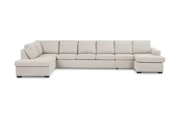 Crazy 6-personers Venstrevendt U-formet XX-Large Sofa med Divan og Chaiselong i Stof